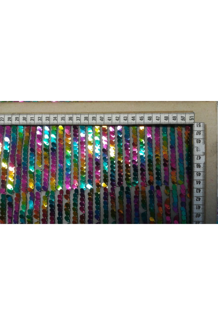 Multicolor Badem Pullu Yerli Tül Kumaş - 140 cm Polyester