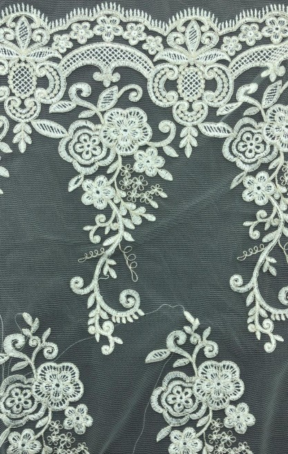 Brode Yerli Mat Polyester Korluklu Gümüş-Ham Kumaş