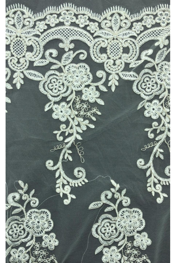 Brode Yerli Mat Polyester Korluklu Gümüş-Ham Kumaş