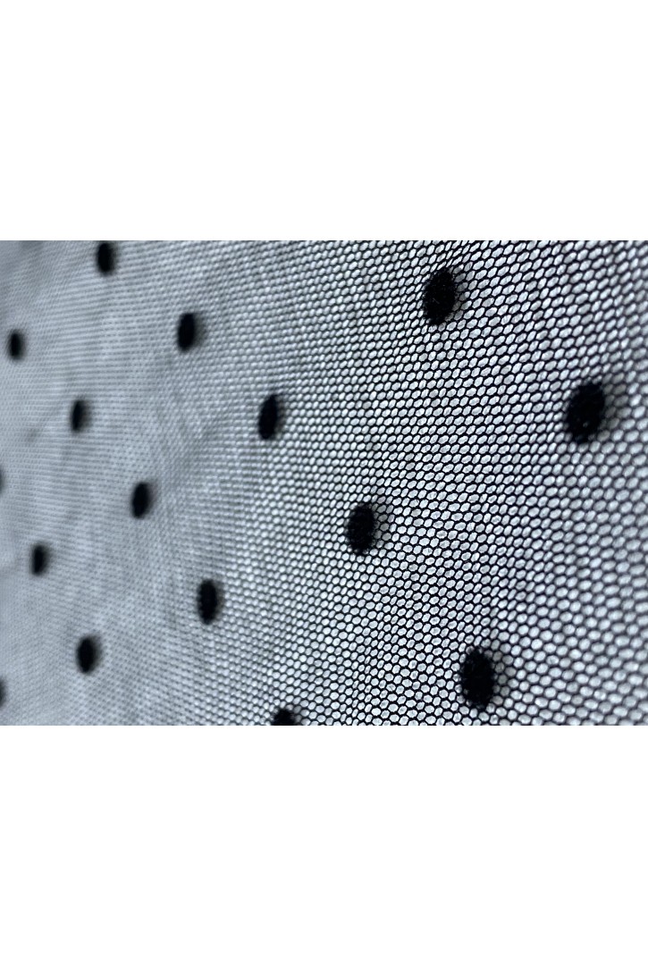 Siyah Zemin Üzeri Siyah Flok Tül