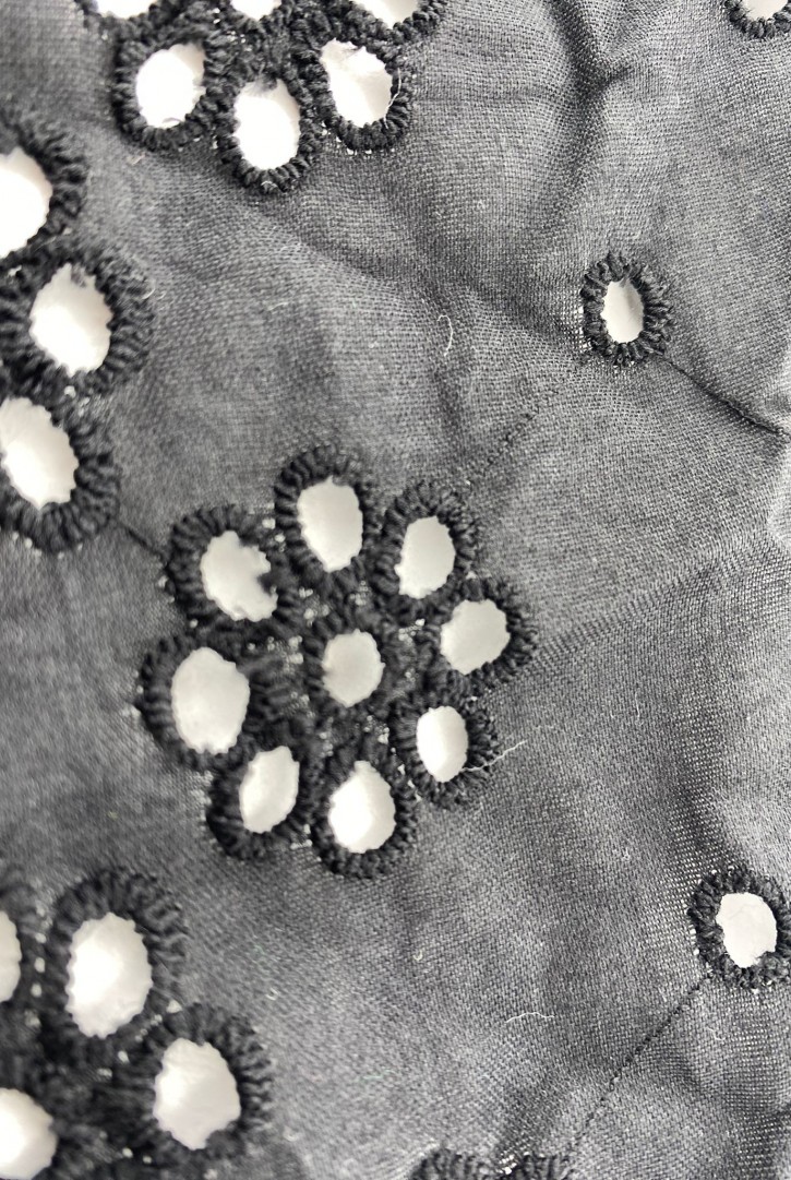 19 cm Siyah Vual Brode Bant, Mat Polyester