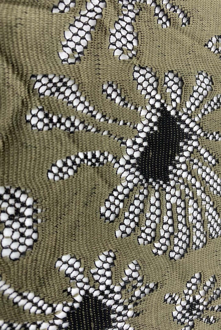 Haki Naylon-Polyester Dantel, Yerli, 150 cm