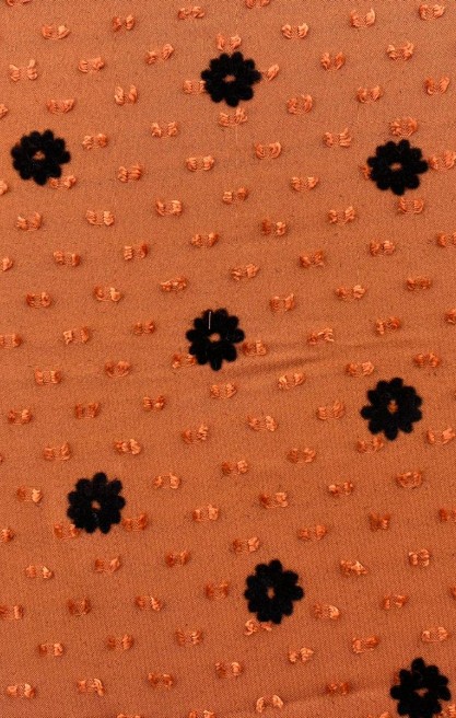 Kiremit Puantiyeli Şifon Kumaş