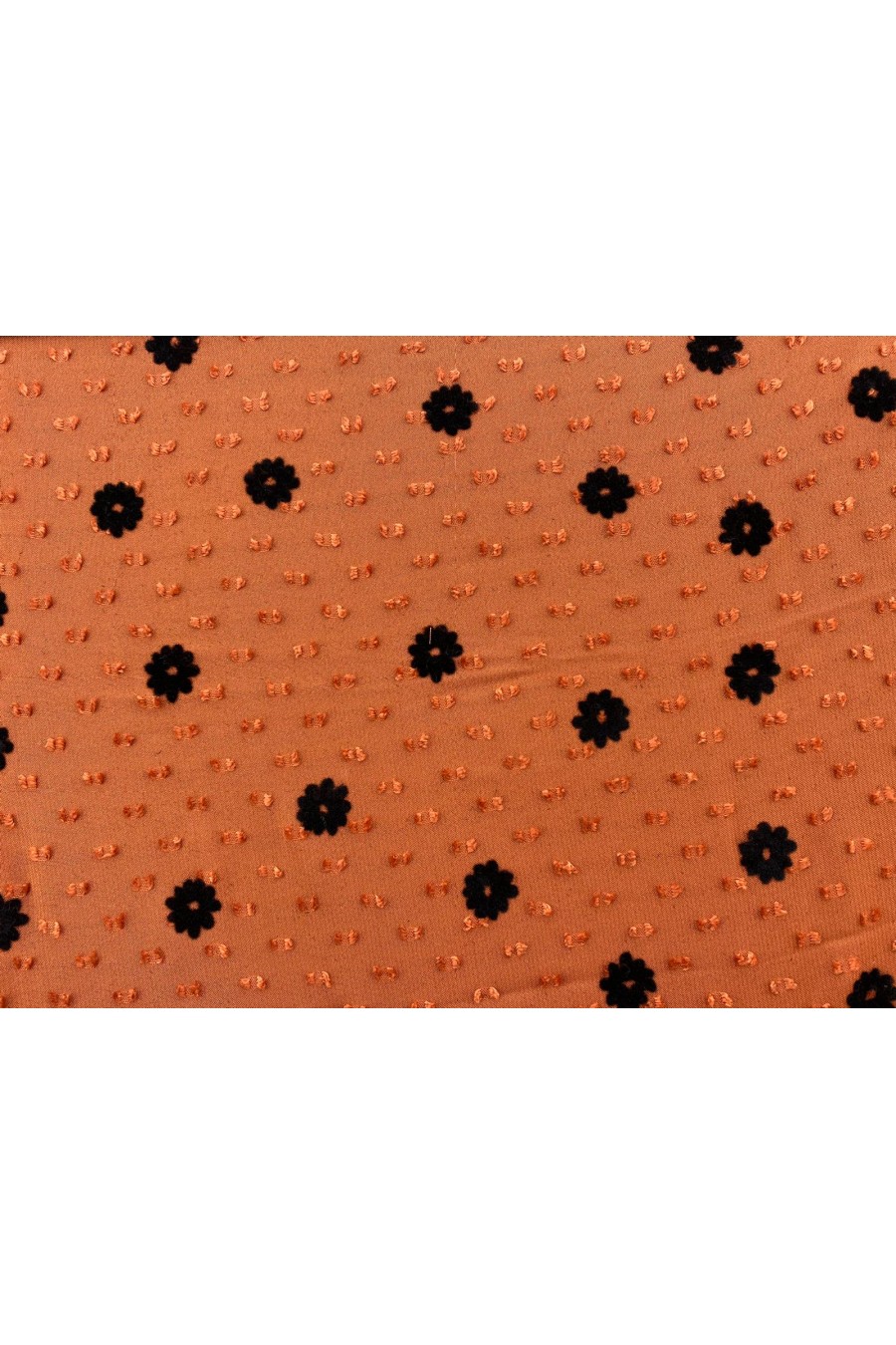 Kiremit Puantiyeli Şifon Kumaş