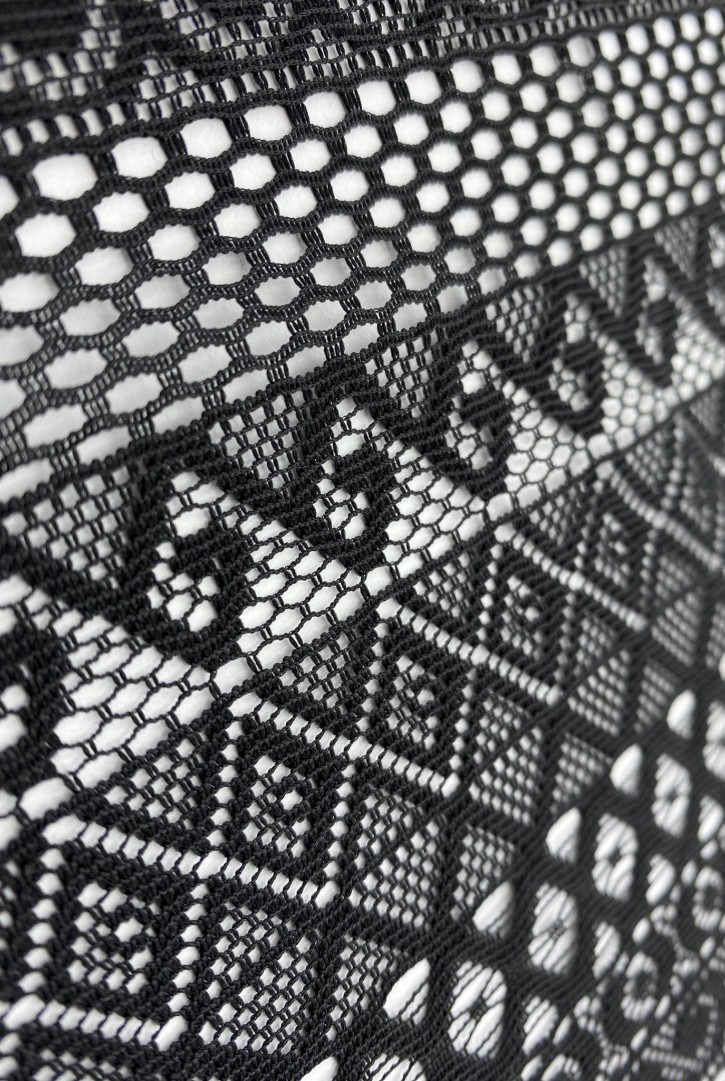 Siyah Mikro Polyester Dantel