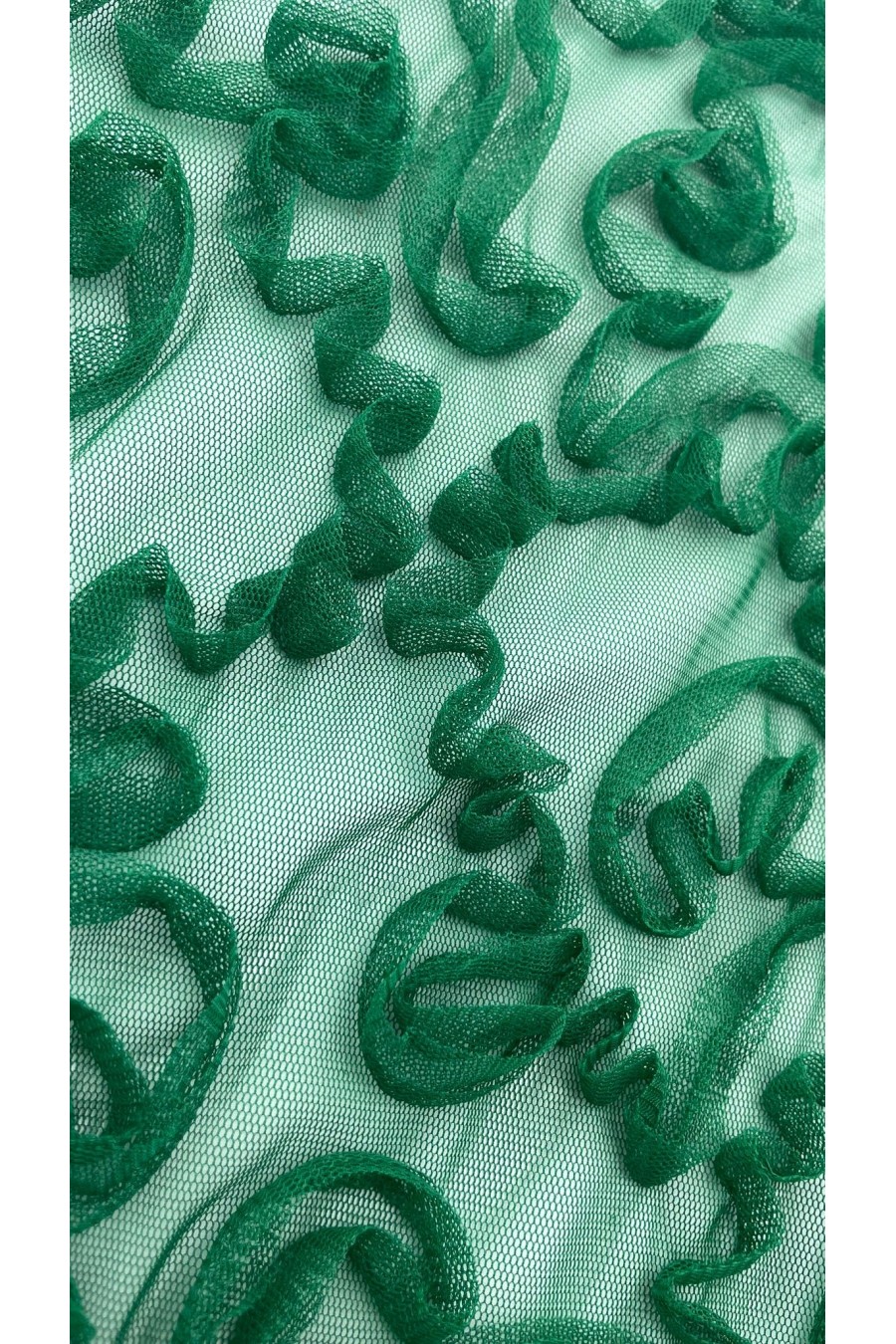 11202-METRE 11202 TÜL ÜZERİ/YERLİ/LEZ/POLYESTER/SÜZENELİ/YEŞİL/125 CM