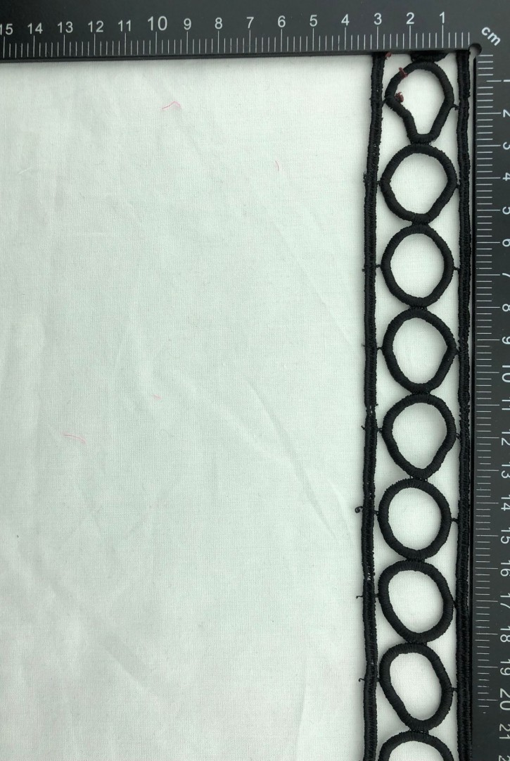 Brode Yerli Bant Güpür Mat Polyester Siyah