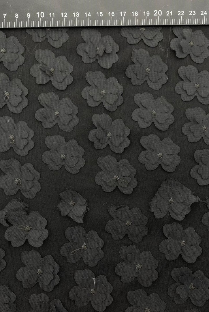 Siyah Süzeneli İthal Şifon