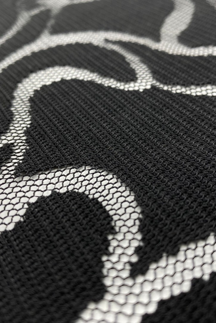 Siyah Mikro Polyester Yerli Dantel