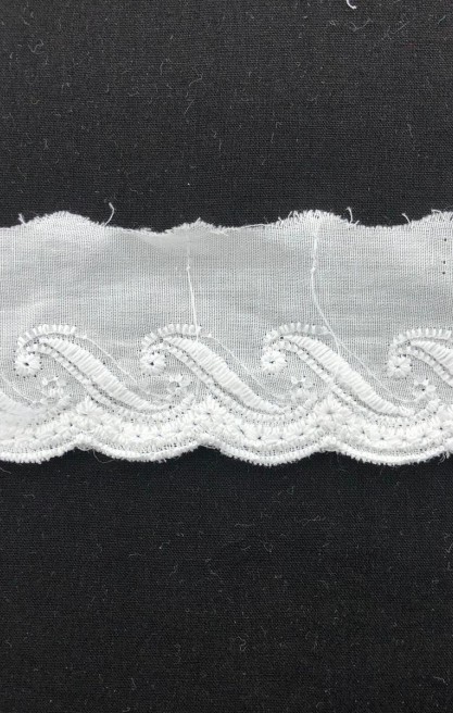 Kasar İşlemli Pamuk Polyester Bant Brode - 5 cm