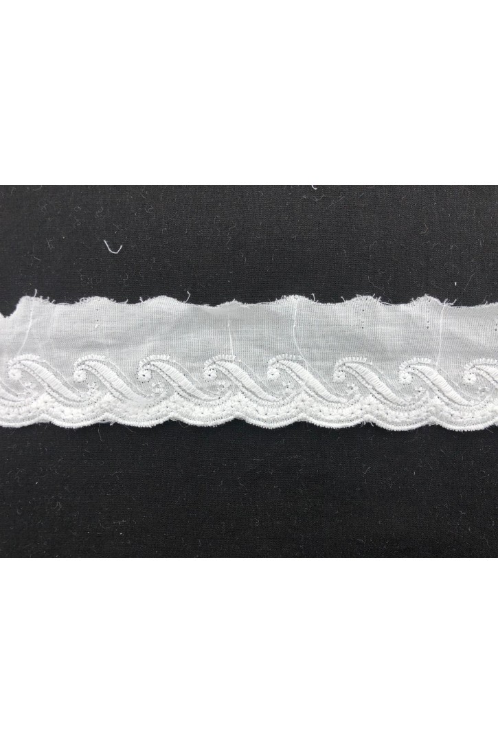 Kasar İşlemli Pamuk Polyester Bant Brode - 5 cm