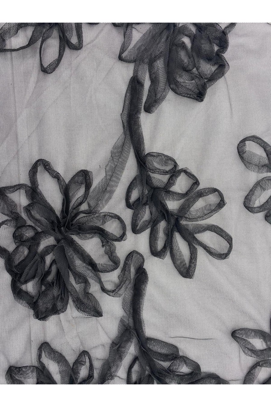 11204 TÜL ÜZERİ/YERLİ/LEZ/POLYESTER/SÜZENELİ/SİYAH/150 CM