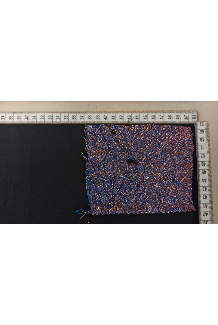 11402 DOKUMA KUMAŞ/YERLİ/LEZ/POLYESTER/LUREX/LACİVERT-BAKIR