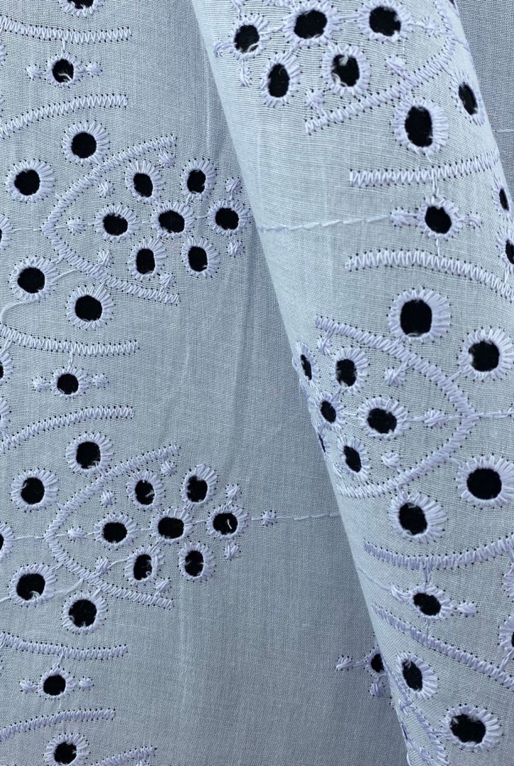 Lila Renk Terikoton Pamuk Polyester Brode