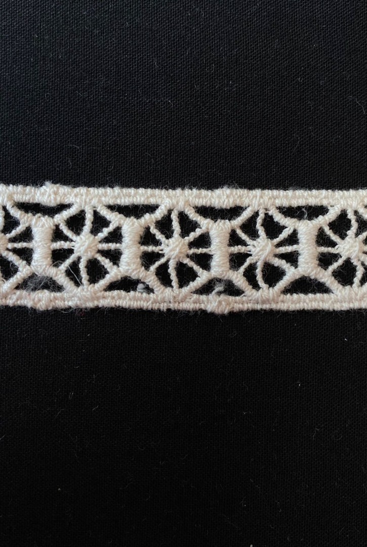 Ham Pamuk Güpür Yerli Brode Bant - 2 cm