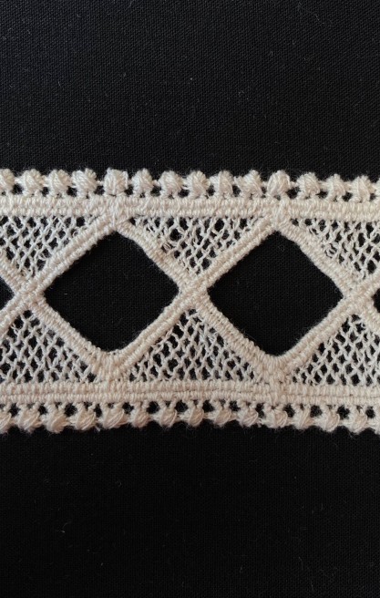 Ham Güpür Yerli Brode Bant - Pamuk, 4.5 cm