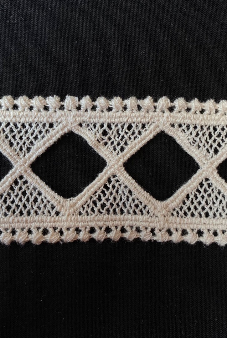 Ham Güpür Yerli Brode Bant - Pamuk, 4.5 cm