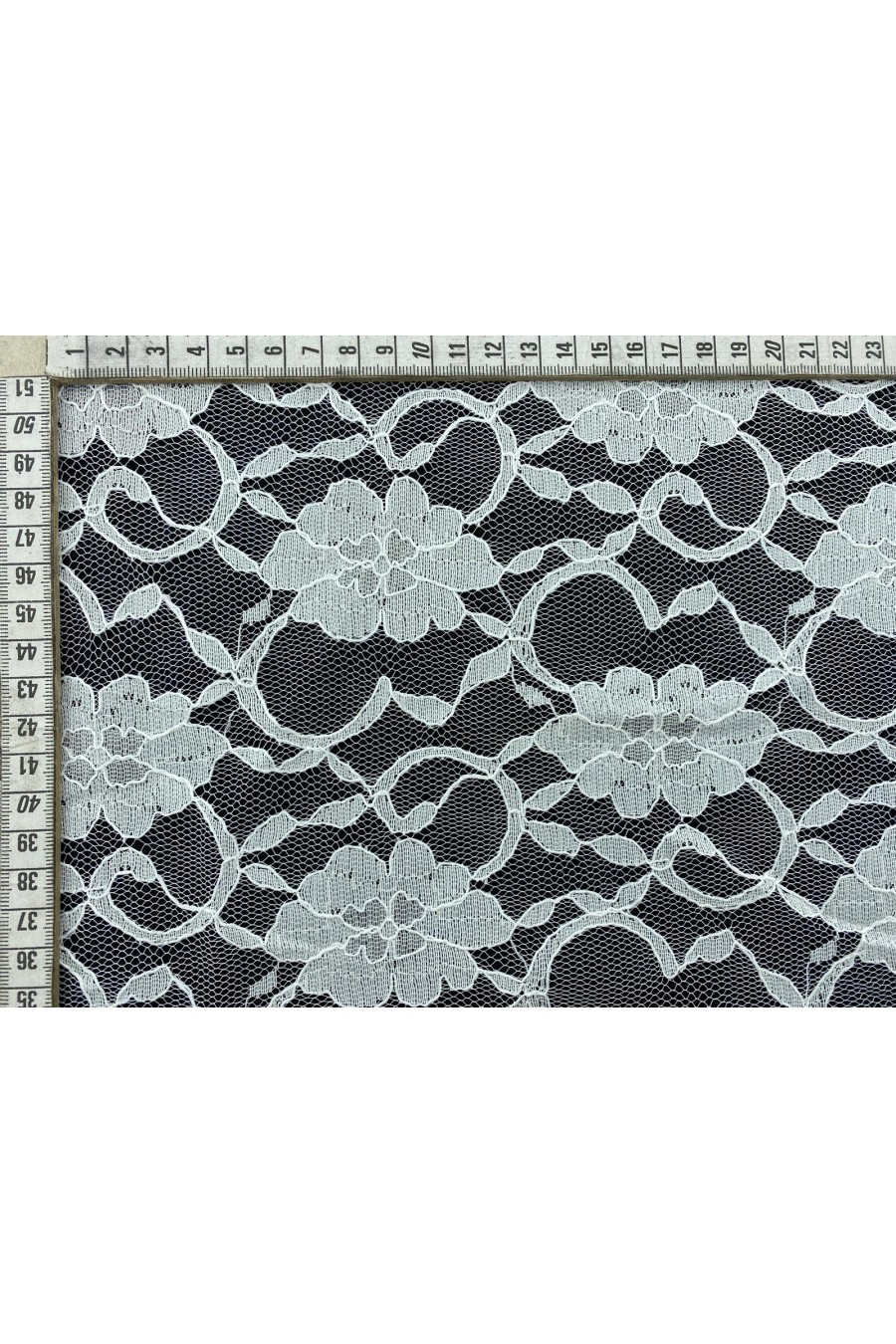 Beyaz Kordlu Likrasız Dantel