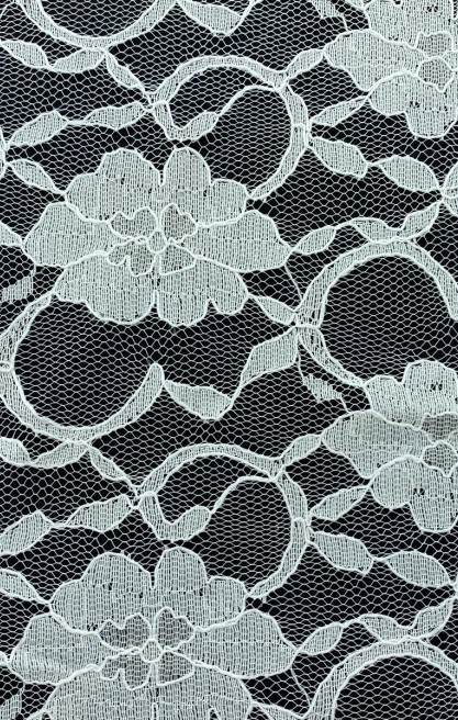 Beyaz Kordlu Likrasız Dantel