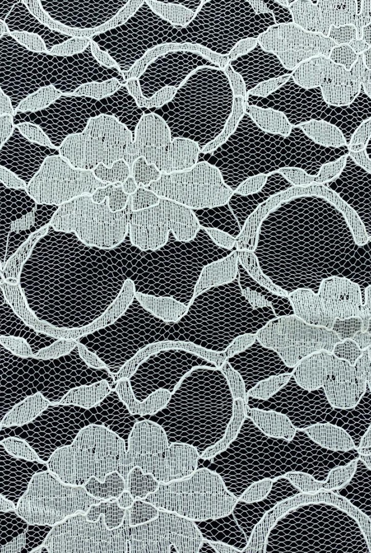 Beyaz Kordlu Likrasız Dantel