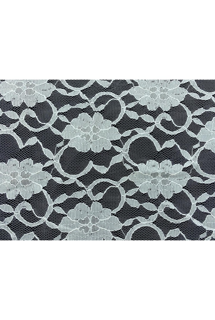 Beyaz Kordlu Likrasız Dantel