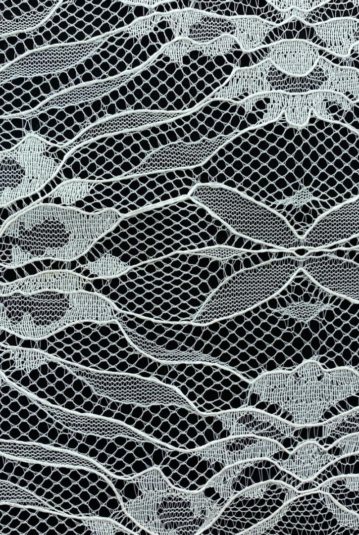 Krem Polyester Dantel Kumaş, 160 cm