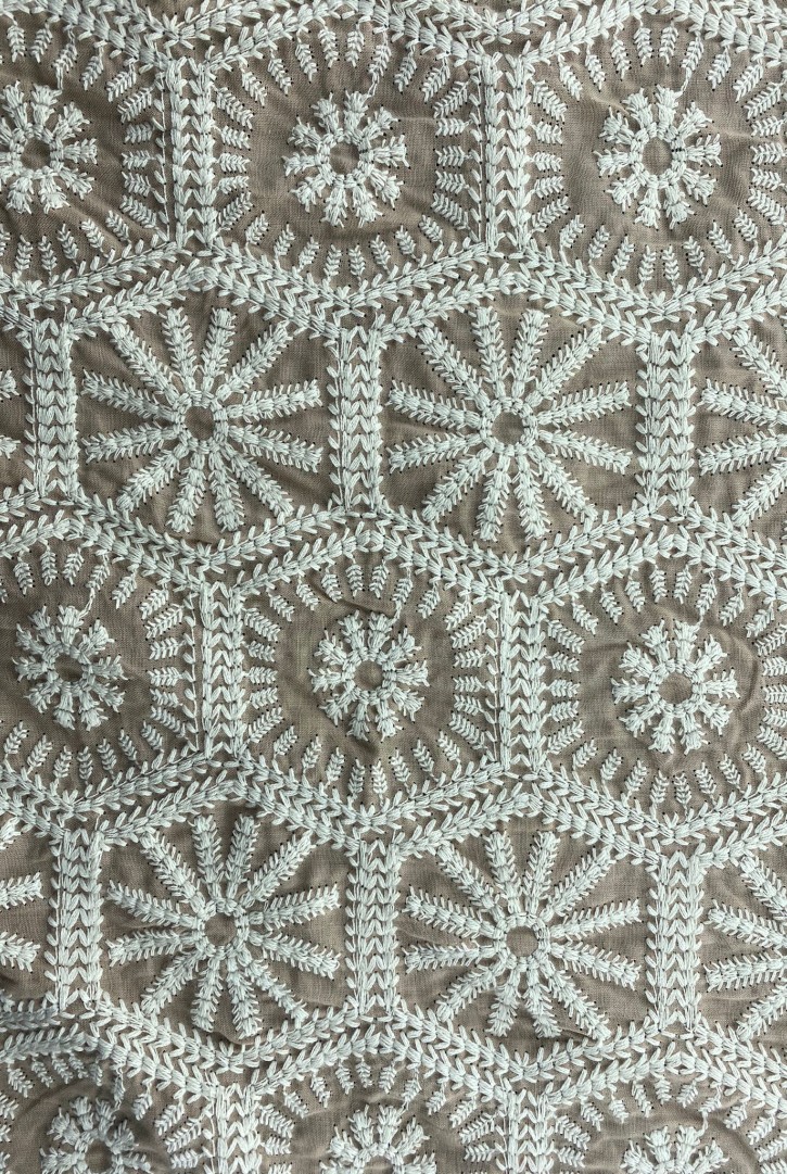 Kahve-Beyaz Vual Kumaş