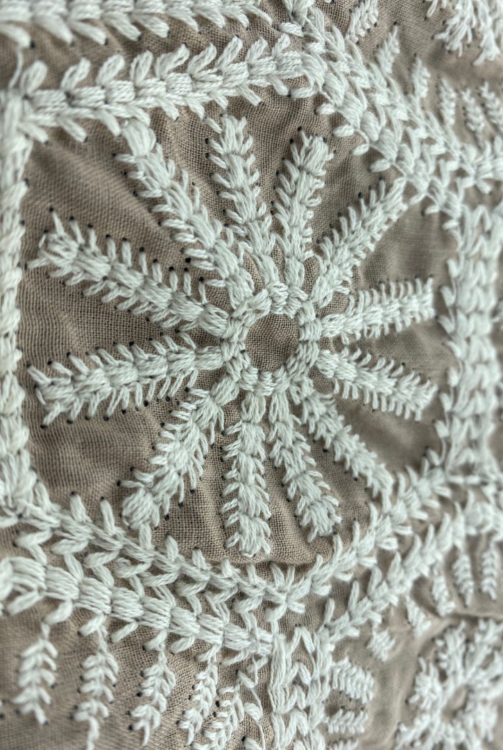 Kahve-Beyaz Vual Kumaş