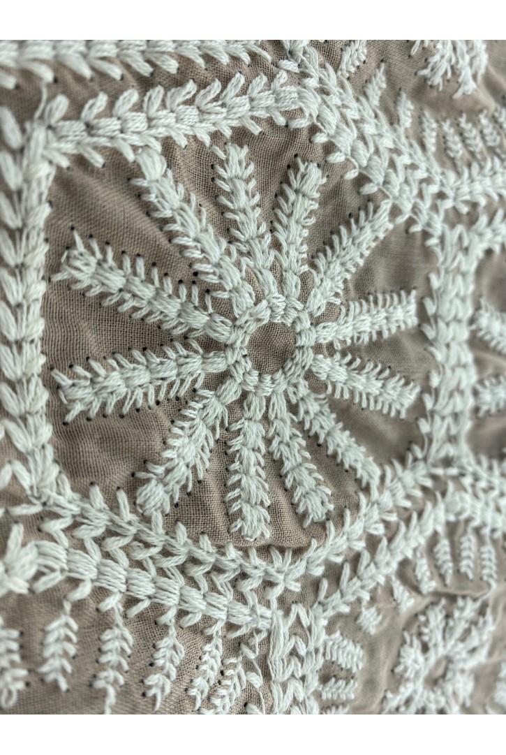 Kahve-Beyaz Vual Kumaş