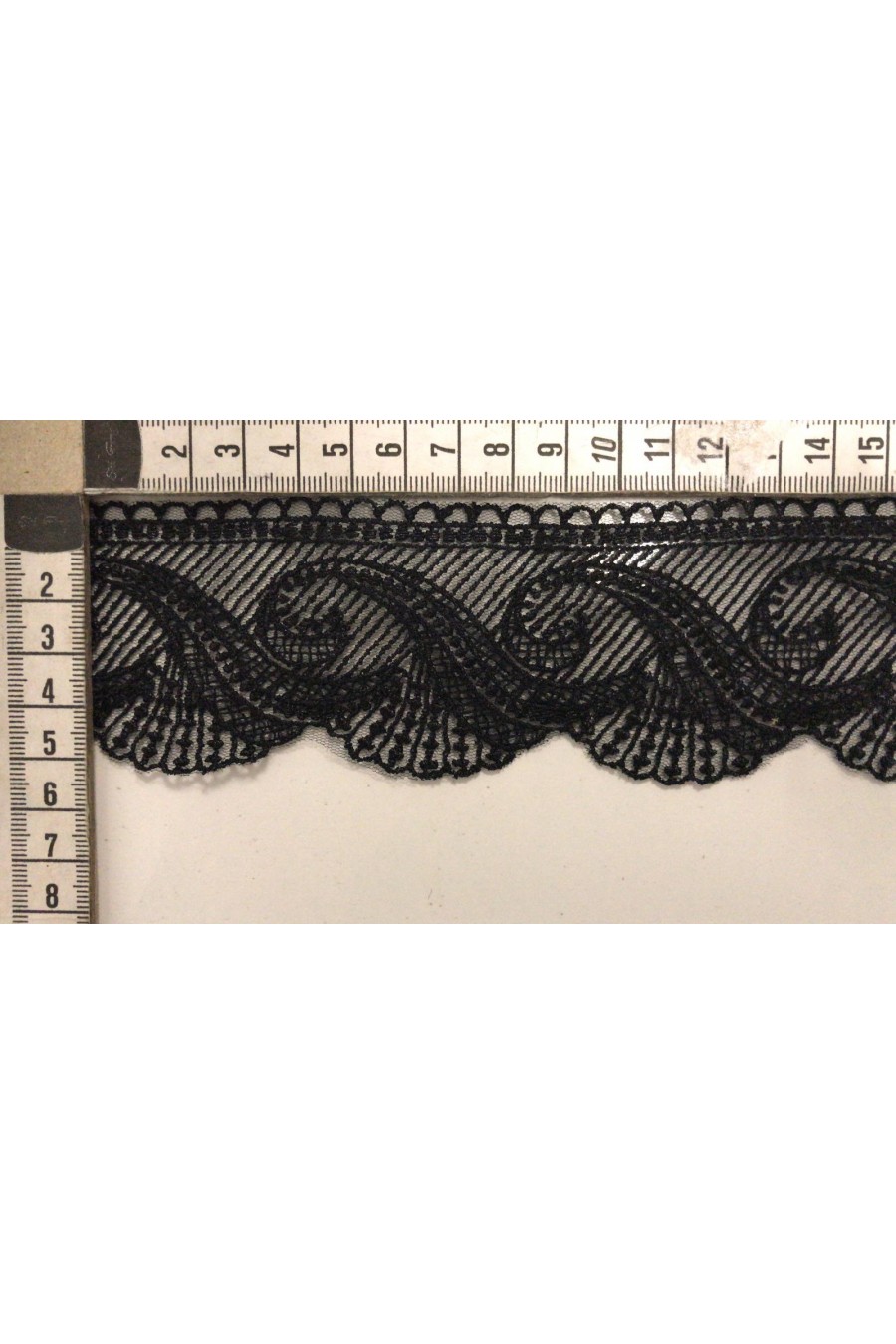 Siyah Polyester Tül Üzeri Brode Bant