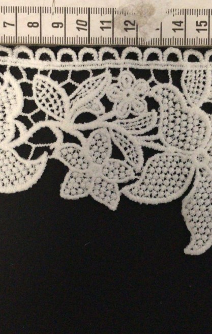 Siyah Mat Polyester Güpür Brode Bant