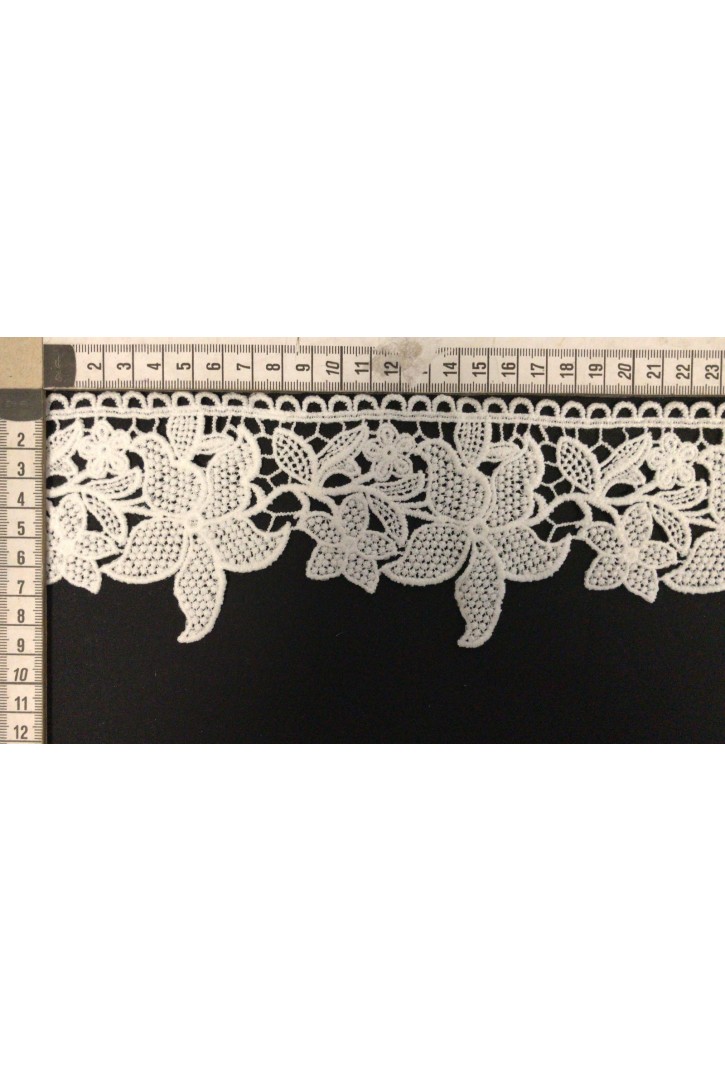 Siyah Mat Polyester Güpür Brode Bant