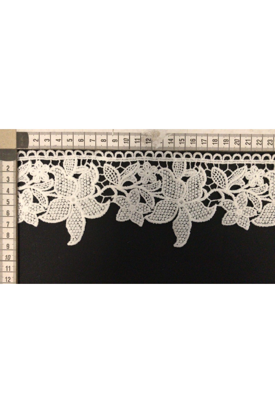 Siyah Mat Polyester Güpür Brode Bant