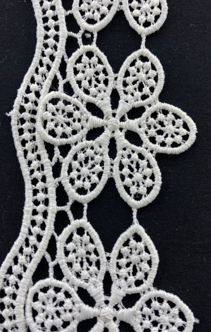 Yerli 6 cm Genişliğinde Ham Mat Polyester Güpür Bant