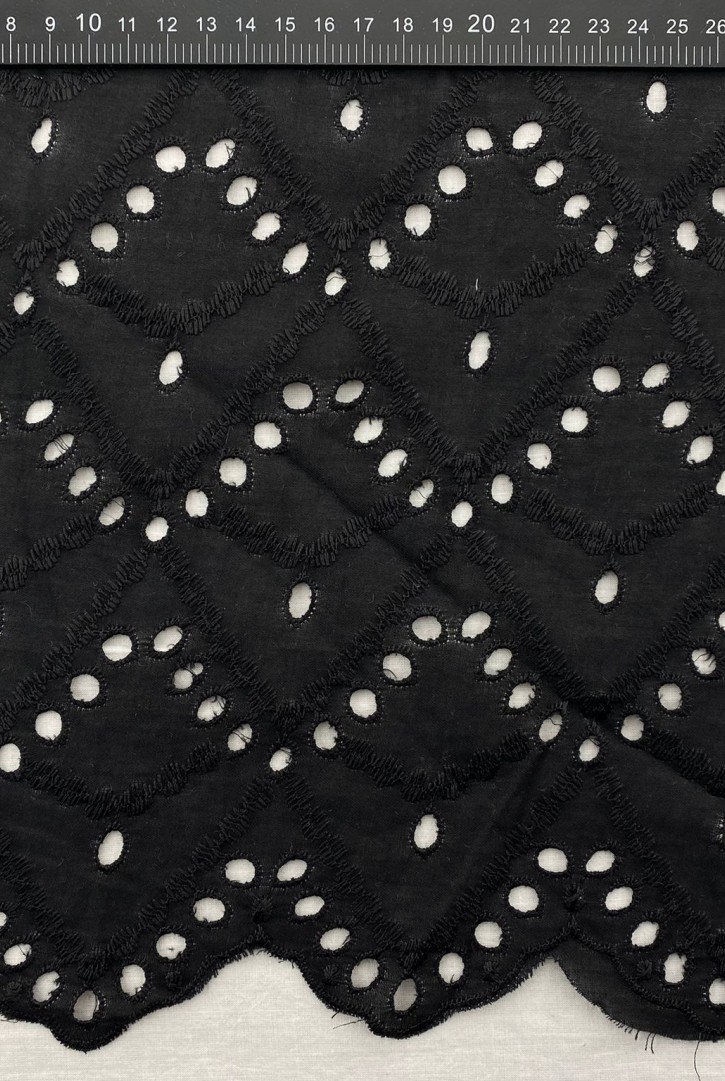 Siyah Bohrerli Mat Polyester Vual Brode Bant