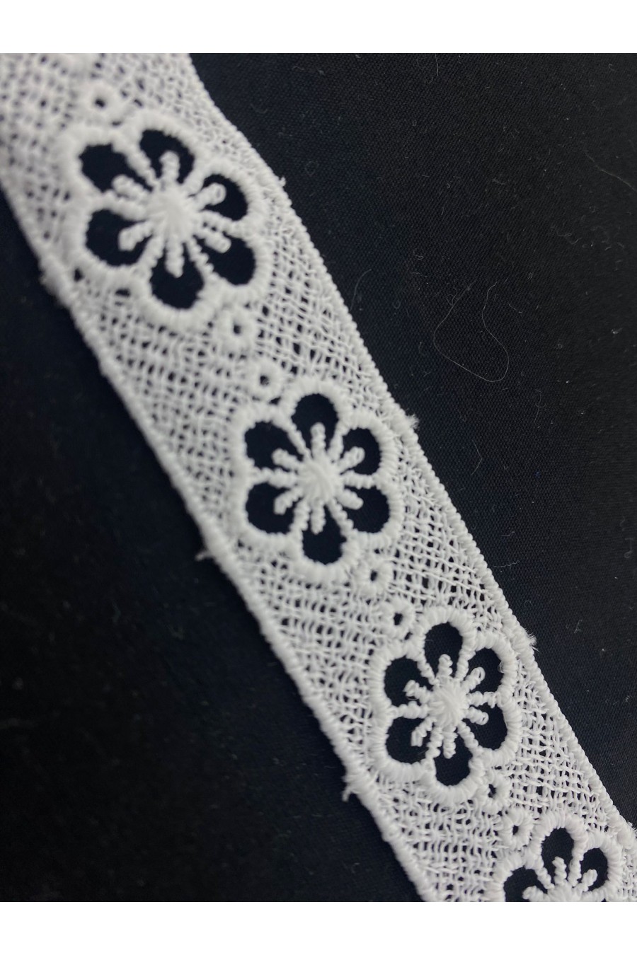 8007-METRE 2 cm Ham Güpür Brode Bant, Yerli, Mat Polyester