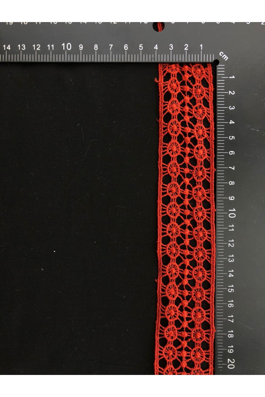 Kiremit Renk Mat Polyester Güpür Brode Bant - 4 cm