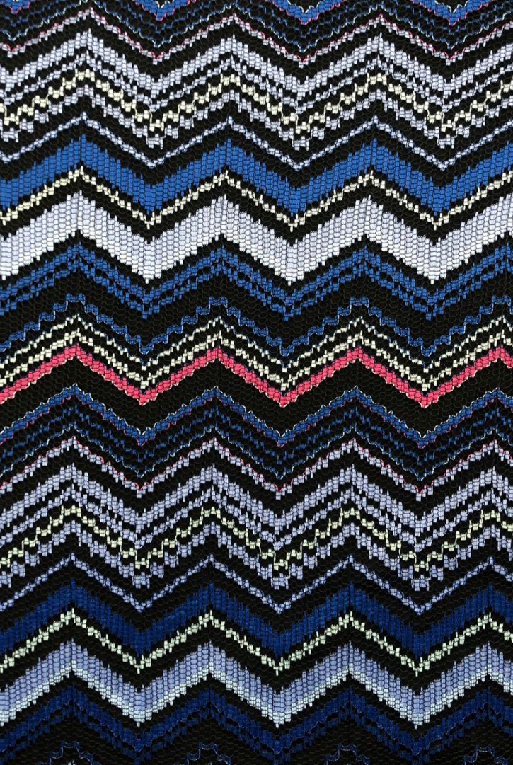 Nakışlı Mavi Naylon Yerli Dantel - 150 cm