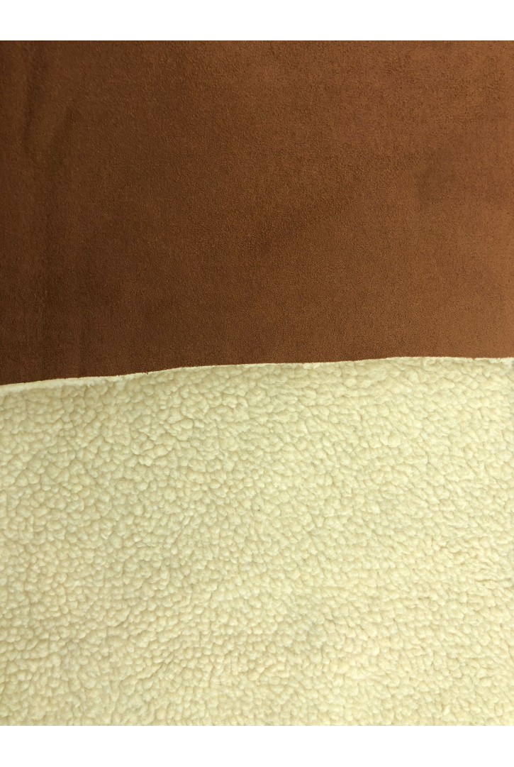 Kahve Süet Bej Kürk Kuzu Kumaş