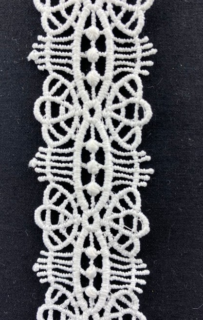 Mat Polyester Ham Güpür Brode Bant, Yerli, 3 cm