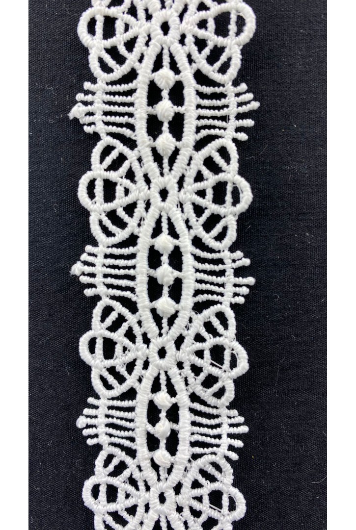 Mat Polyester Ham Güpür Brode Bant, Yerli, 3 cm