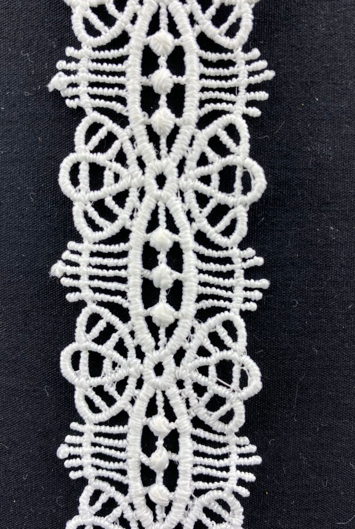 Mat Polyester Ham Güpür Brode Bant, Yerli, 3 cm