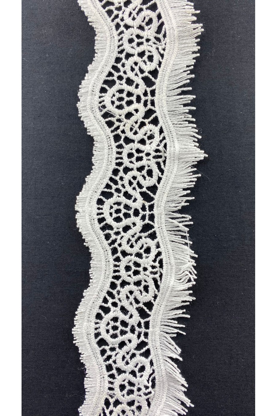 6147-METRE Ham Mat Polyester Güpür Brode Bant, 7 cm