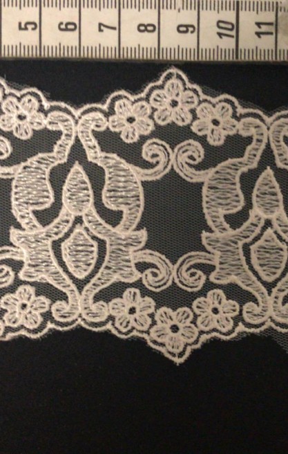 Pudra Tül Üzeri Brode Bant, 8F0012 Polyester, Yerli