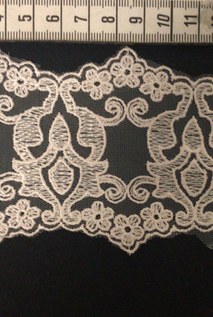 Pudra Tül Üzeri Brode Bant, 8F0012 Polyester, Yerli