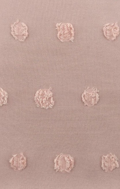 Somon Puanlı Şifon Kumaş - Polyester, Yerli Üretim (10316)