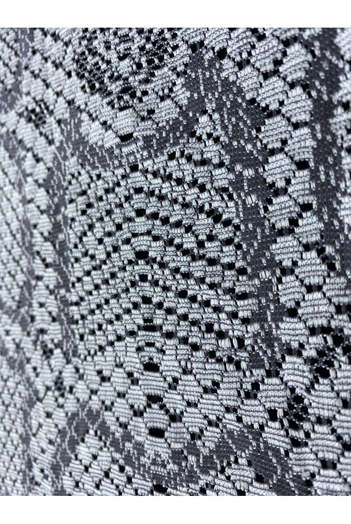 Gri Polyester Naylon Dantel Kumaş - 150 cm