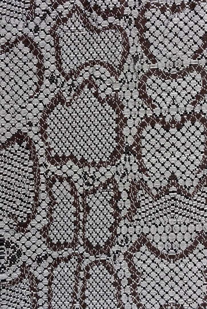 Kahverengi Naylon-Polyester Dantel, Yerli, 150 cm