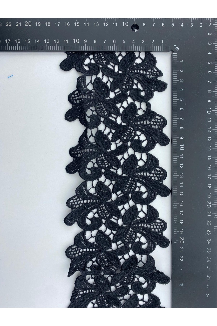 Siyah İthal Mat Polyester Güpür Brode Bant