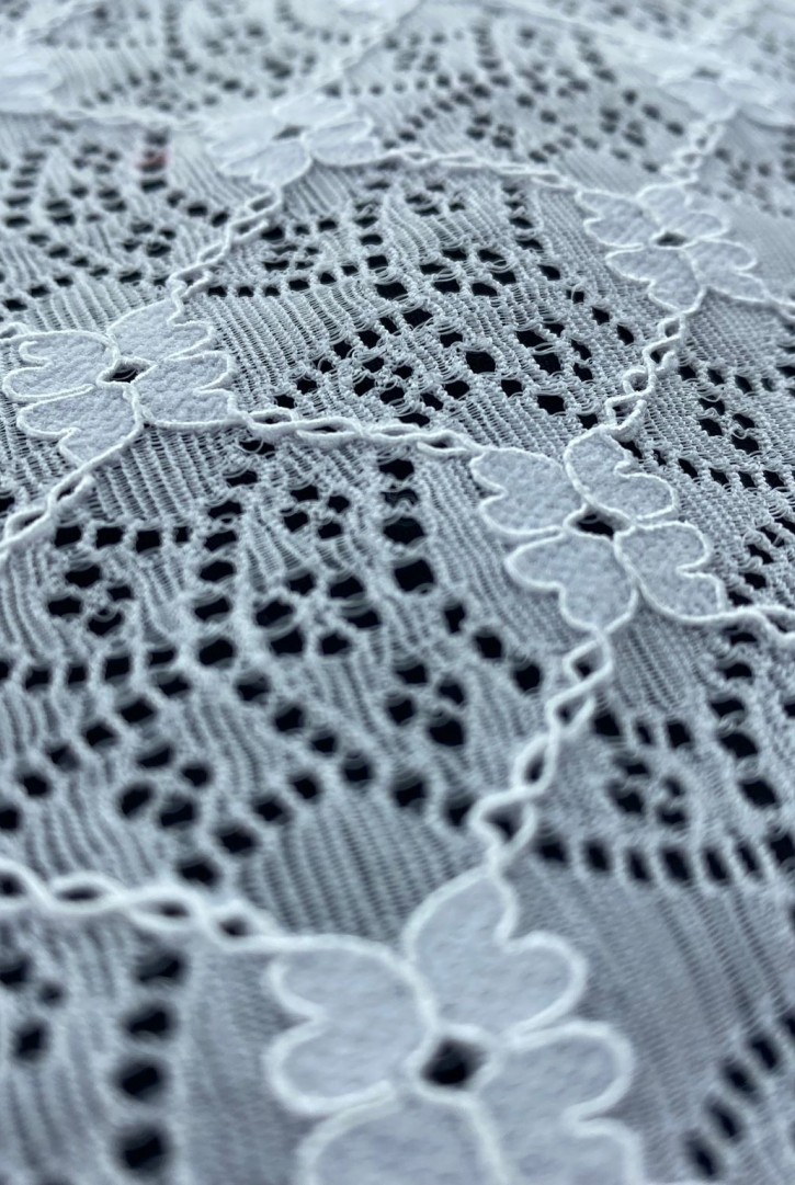 Naylon Likralı Dantel Lila - 127 cm